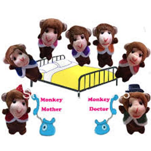 Five little monkeys finger puppets