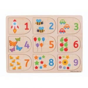 Wooden Picture and Number Matching Puzzle
