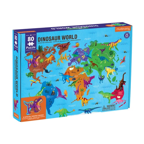 Dinosaur World Geography Puzzle 80pc