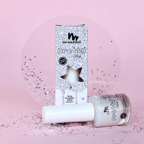 No Nasties Water Based Shimmery Sparkle Clear Nail Polish