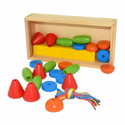 fun factory wooden lacing beads 33pc