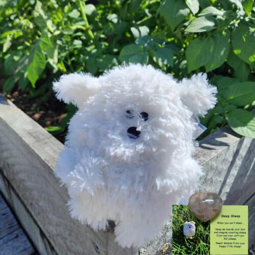 sleep sheep weighted plush toy and positivity crystal bundle