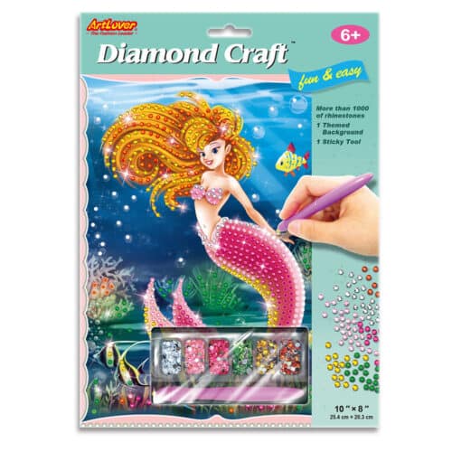 Mermaid diamond art craft kit - orange