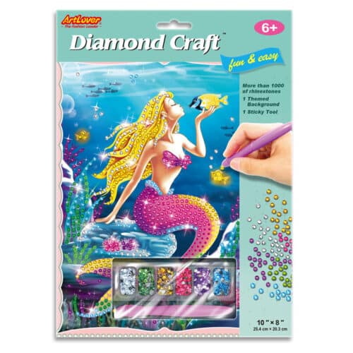 Mermaid diamond art craft kit - yellow